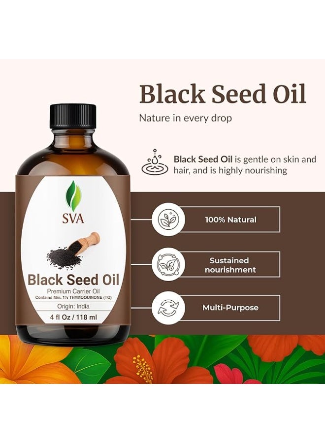 SVA BLACK SEED OIL COLD PRESSED NATURAL CARRIER OIL FOR FACE SKIN HAIR BODY 4 FL OZ - Image 2